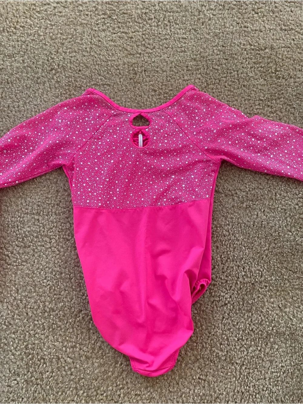 Danskin Girls Pink Sparkle Gymnastics Leotard Long Sleeve Size 7/8